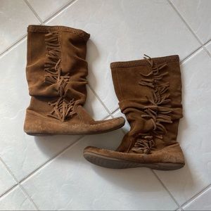 Minnetonka Suede Leather Fringe Boot Discontinued!
